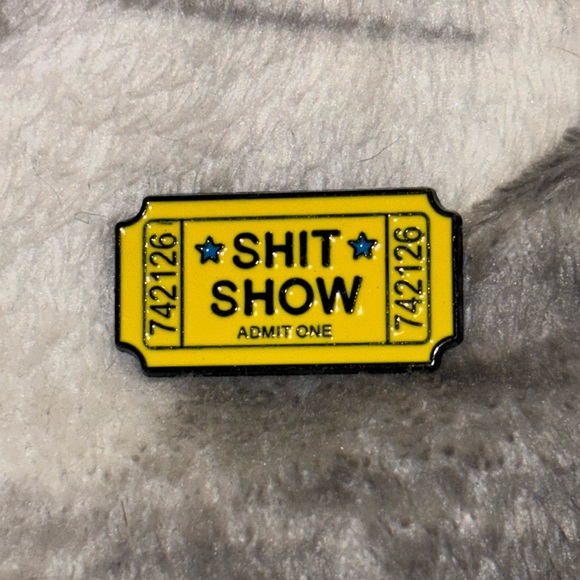 Unbranded Jewelry - Shit Show Admit One Yellow & Black Ticket Stub Funny Metal & Enamel Pin